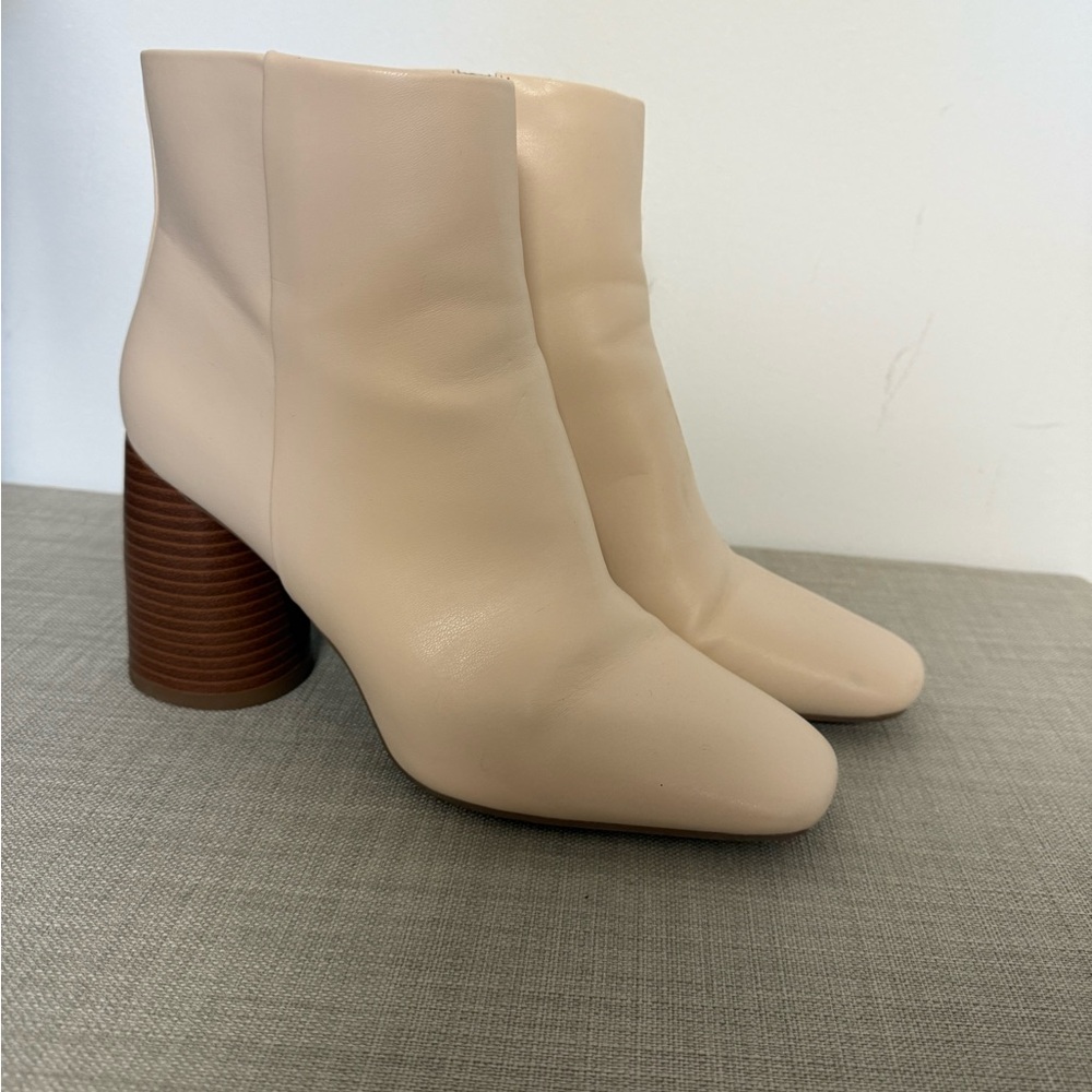 Elegant Cream Ankle Boots
